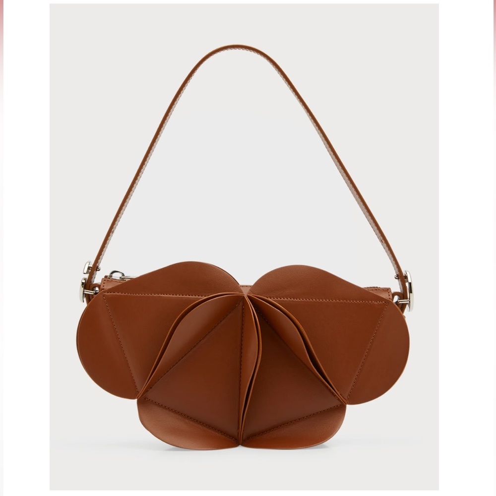 Coperni Origami Calf Leather Shoulder Bag in Brown